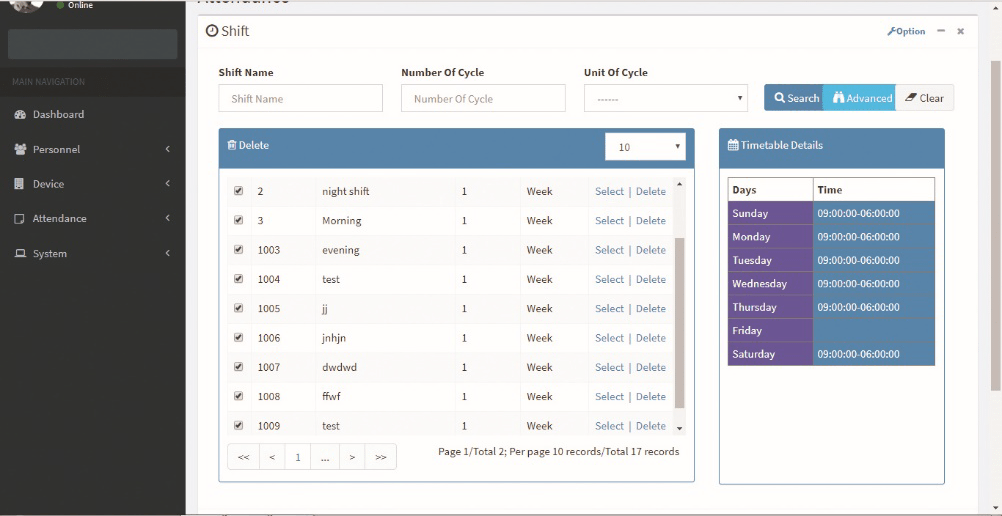 shift in  time management software